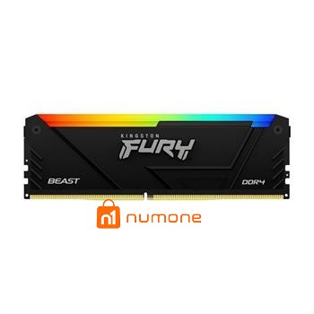رم کامپیوتر DDR4 تک کاناله 3200 مگاهرتز CL16 کینگستون مدل FURY Beast RGB ظرفیت 16 گیگابایت