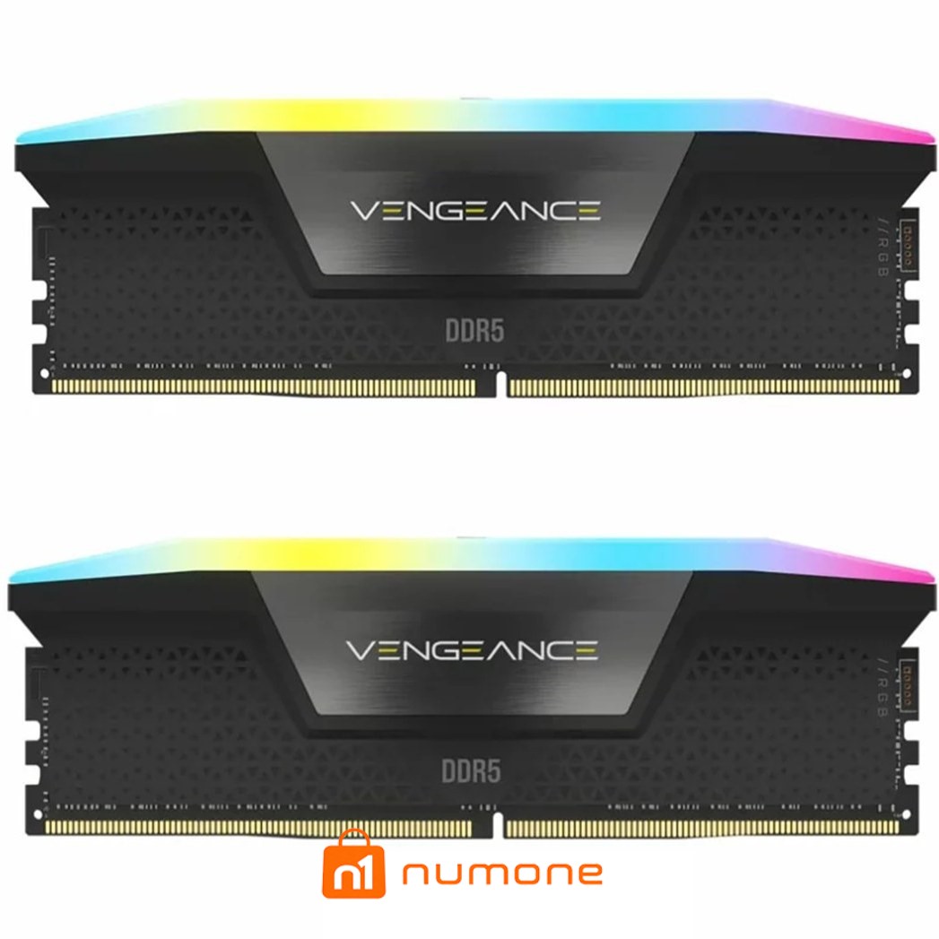 رم کامپیوتر کورسیر دو کاناله مدل Vengeance RGB فرکانس 6000 مگاهرتز DDR5 تایمینگ CL36 حافظه 32 گیگابایت