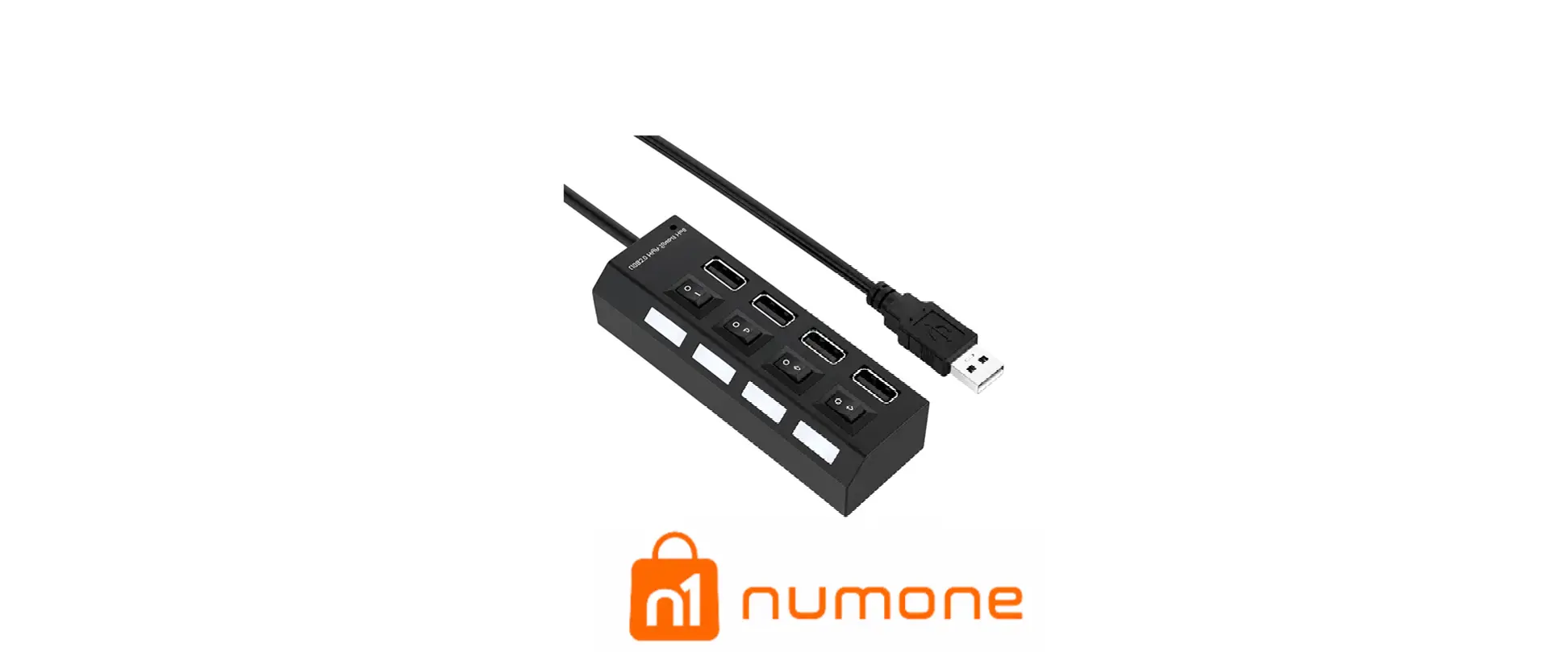 هاب 4 پورت کلید دار USB 2.0 ونتولینک مدل 9017 دارای پورت تأمین برق