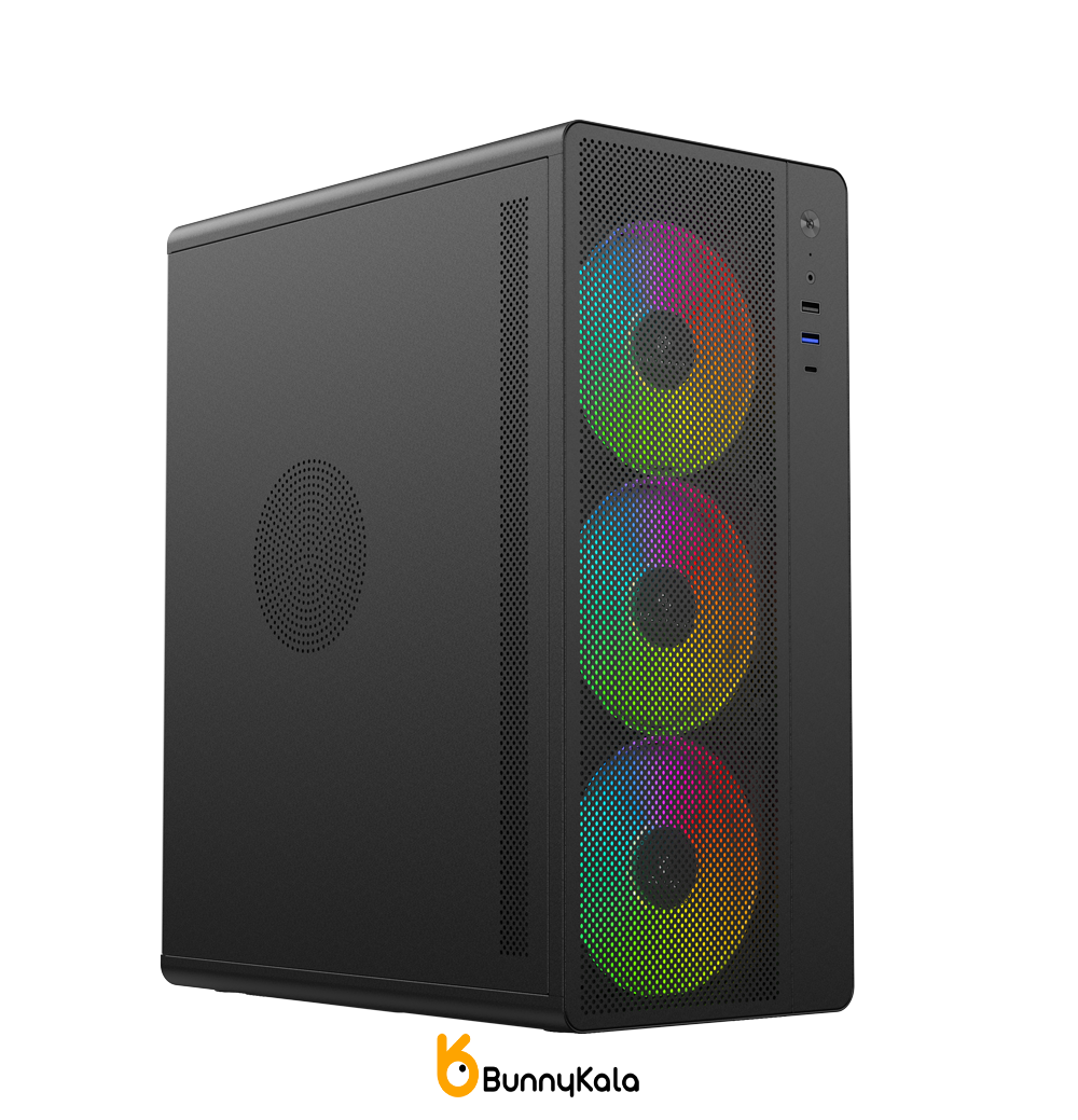 کیس کامپیوتر لاجی کی مدل C154B ARGB Mid Tower مشکی