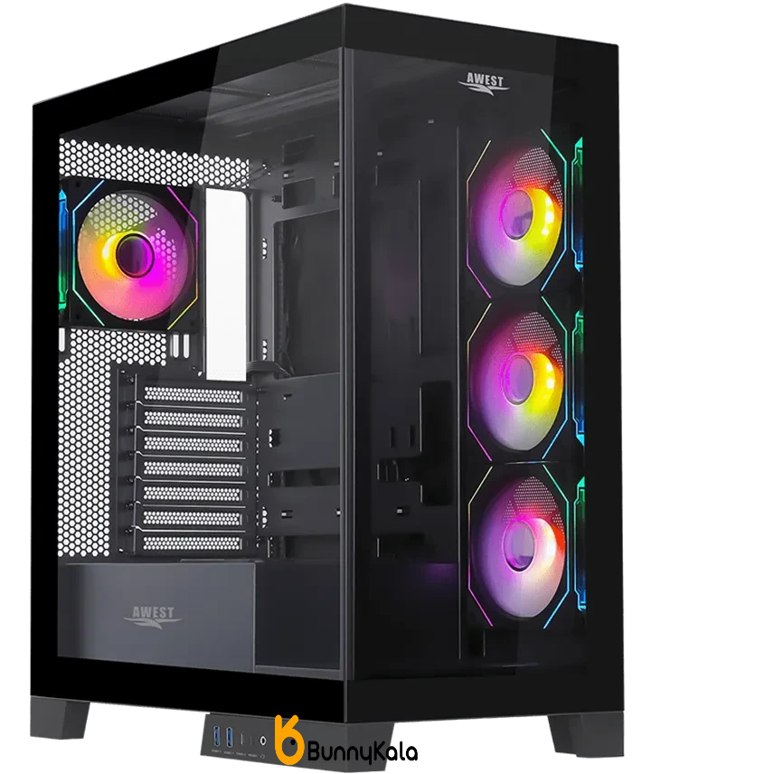 کیس کامپیوتر اوست مدل GT AQ16 MB ARGB Mid Tower مشکی