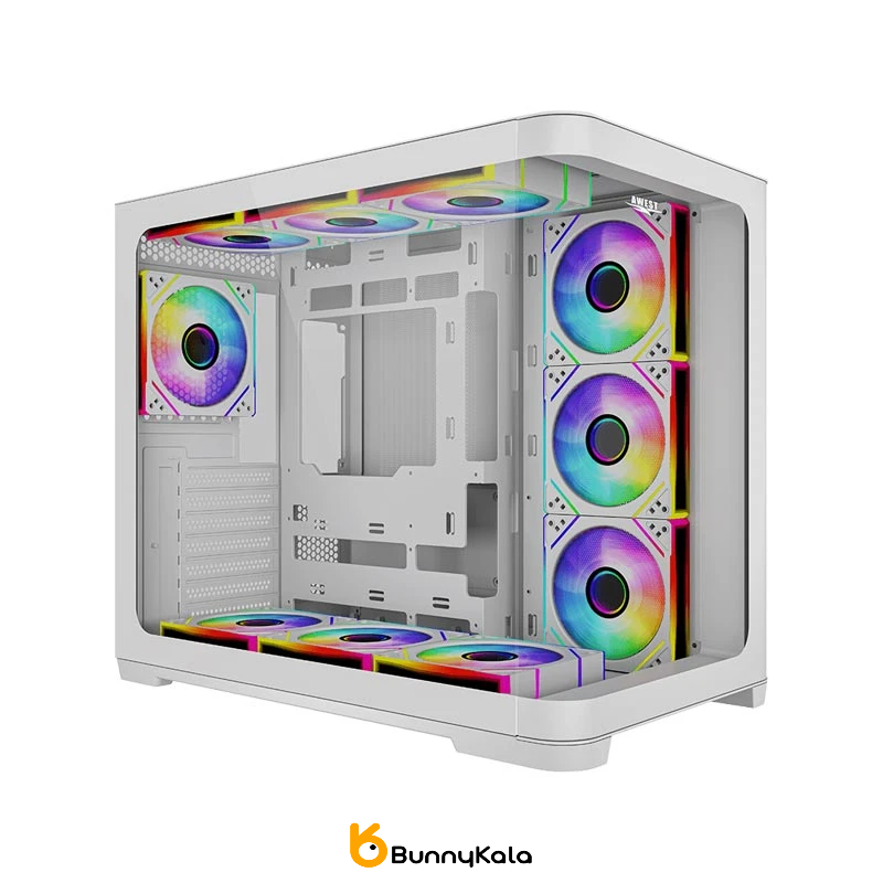 کیس کامپیوتر اوست مدل GT AQ18 MW RGB Mid Tower سفید